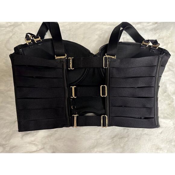 Honey Birdette STEVIE🖤 Black Gold FULL 3 Piece Set 32D, S, XS Brief - Picture 6 of 13